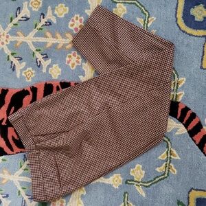 Sezane Gingham Plaid Tapered Wool Trousers Fr44 US12